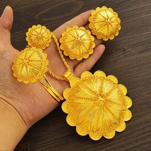 24k Gold Plated Set, Ethiopian/Eritrean Jewelry , Habesha jewelry